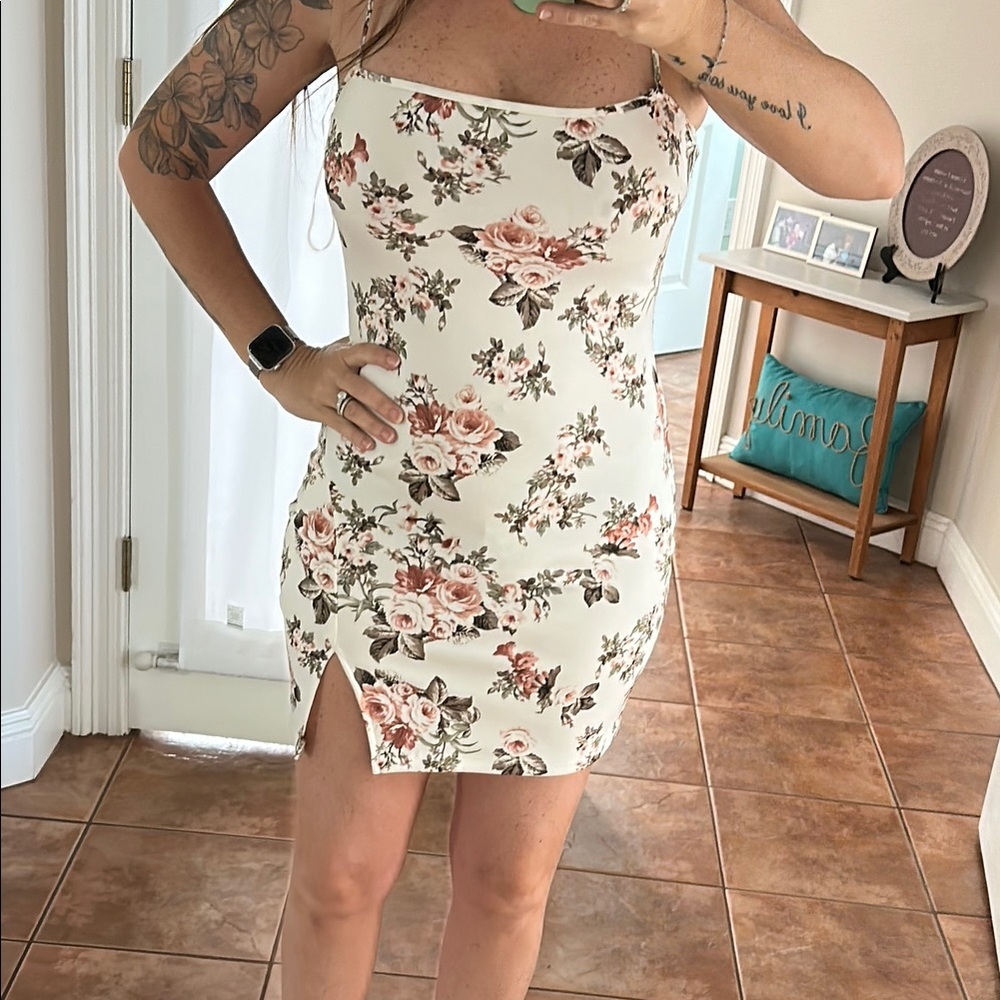 Floral White Dress